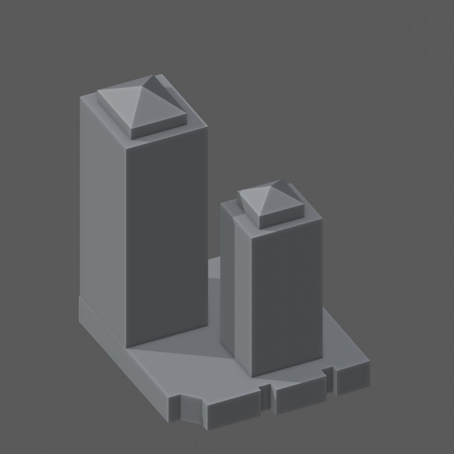 Generated Albuquerque Plaza towers and shaped roofs