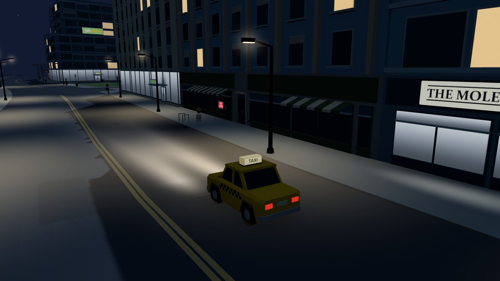 Taxi outside the Rivoli cinema at night