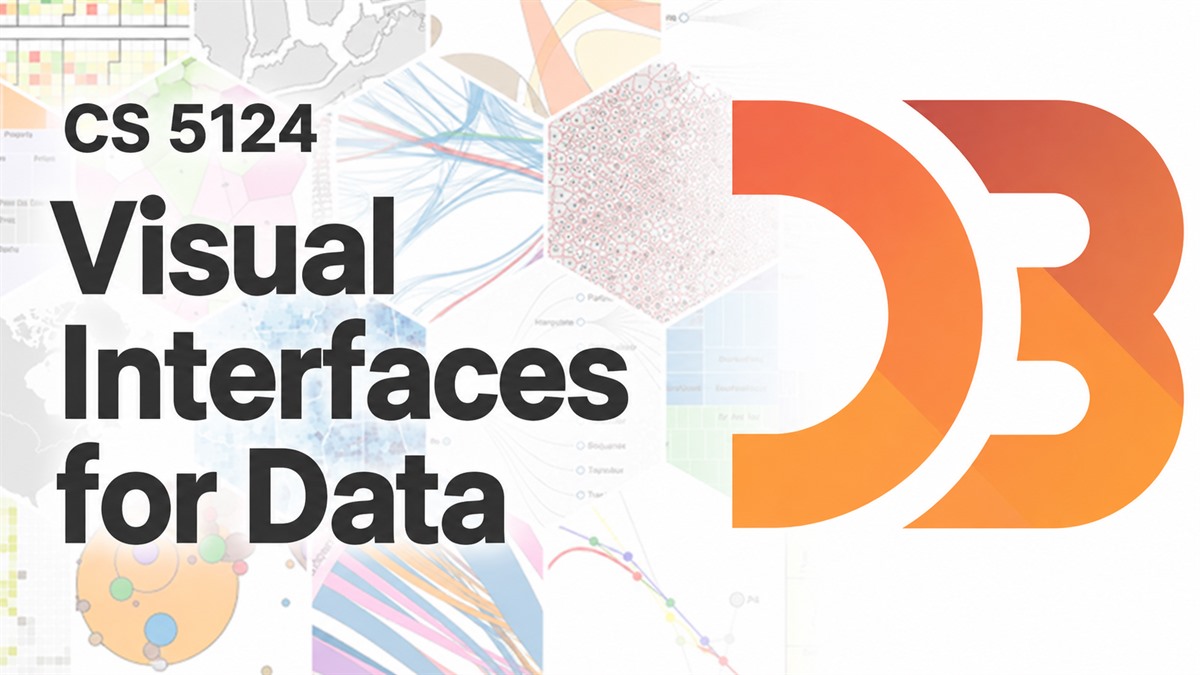 CS 5124 Visual Interfaces for Data with the D3 logo