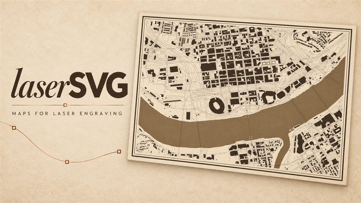 laserSVG cover featuring a Cincinnati map in a print layout