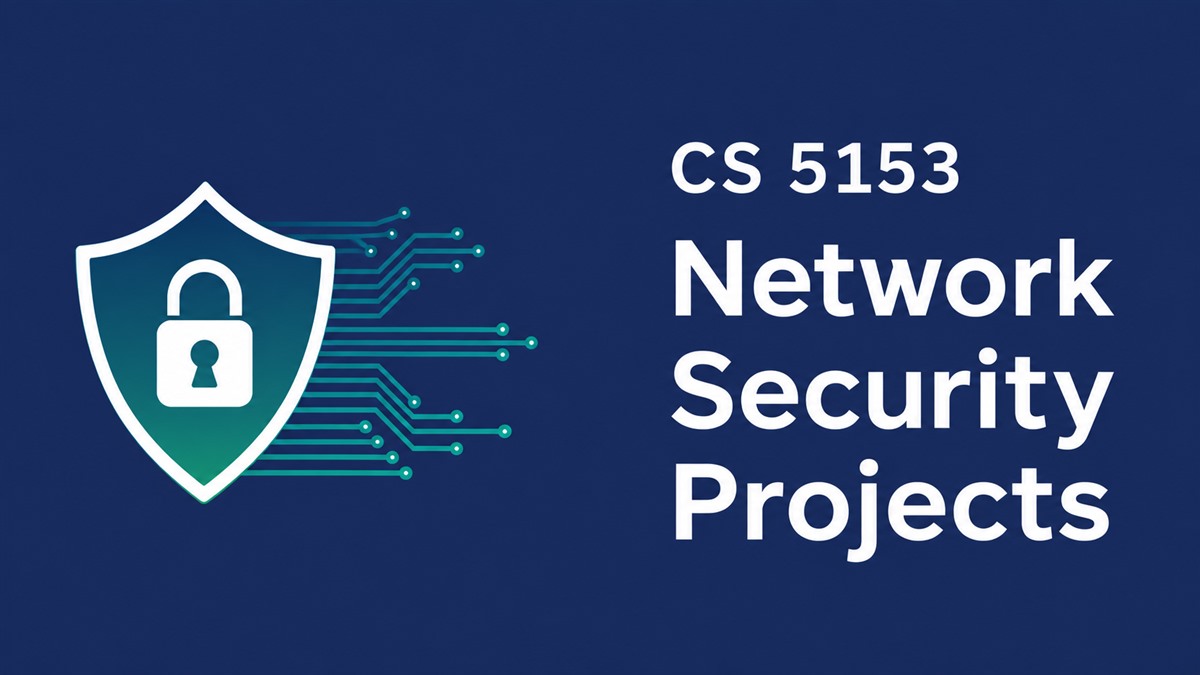CS 5153 Network Security Projects with a shield and padlock